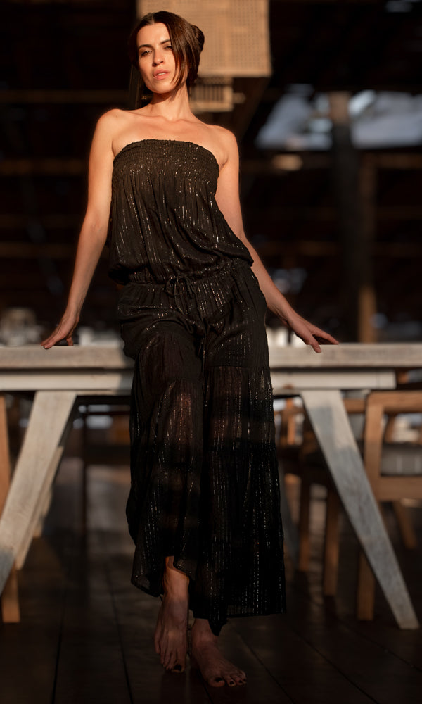 Cupid Jumpsuit - Black Lurex
