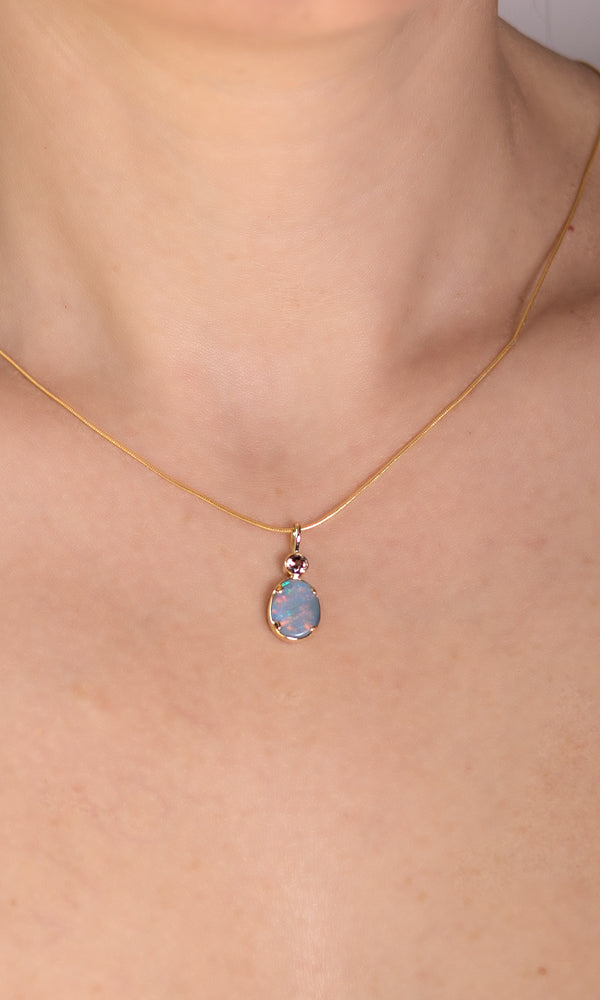 Gold Opal Pendant - 8