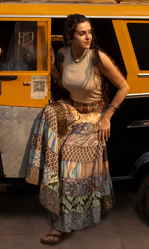 Shindig Skirt - Cream Patchwork