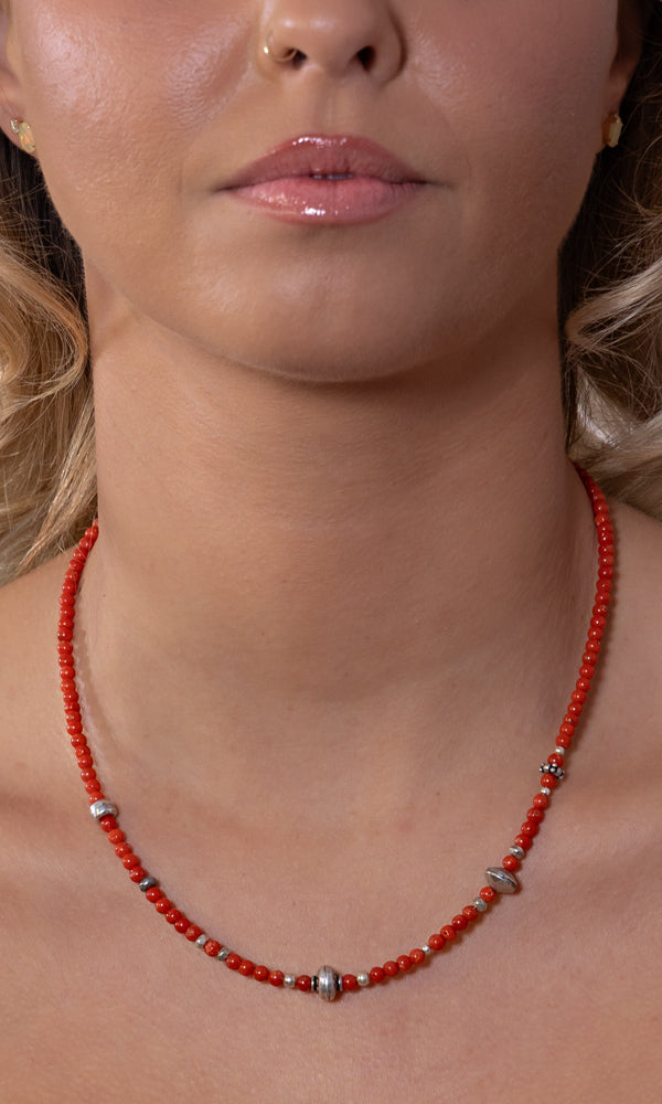 Coral Beaded Necklace 1