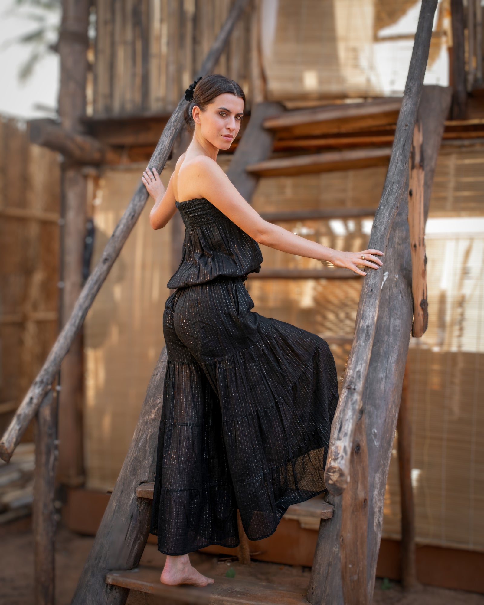 Cupid Jumpsuit - Black Lurex