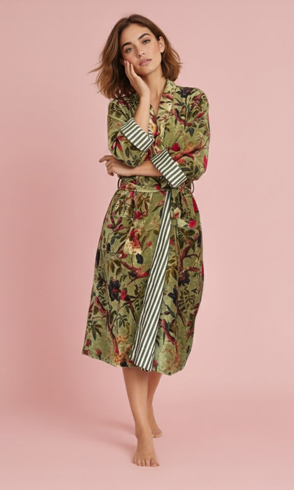Dressing Gown - Khaki Forest
