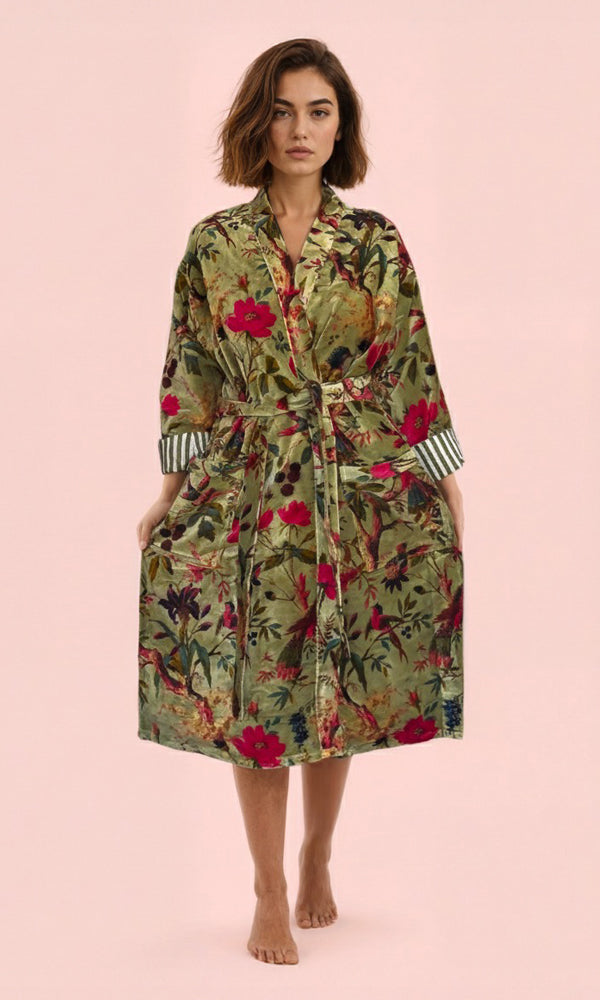 Dressing Gown - Khaki Forest