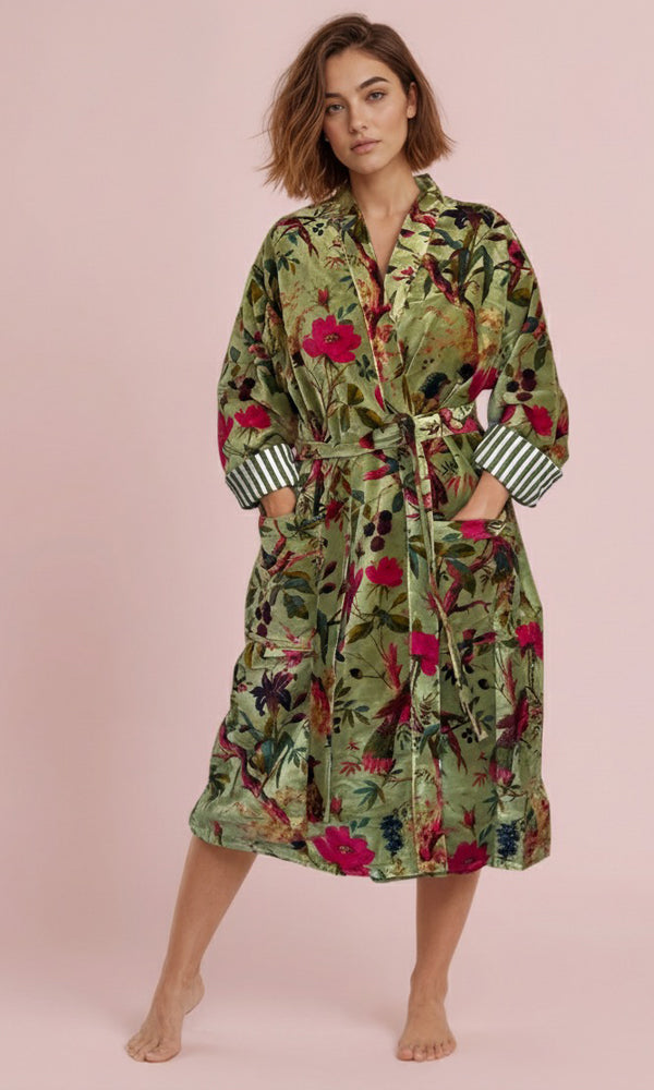 Dressing Gown - Khaki Forest