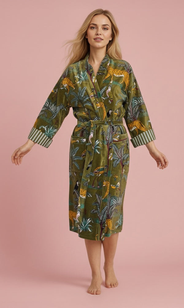 Dressing Gown - Khaki Jungle