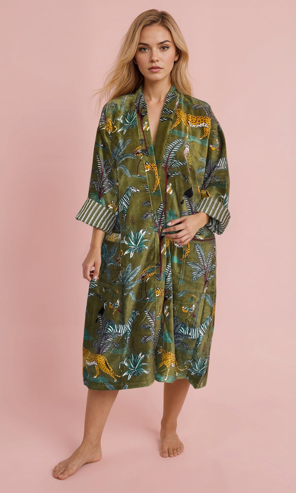 Dressing Gown - Khaki Jungle
