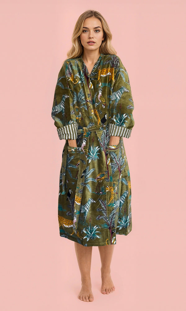 Dressing Gown - Khaki Jungle