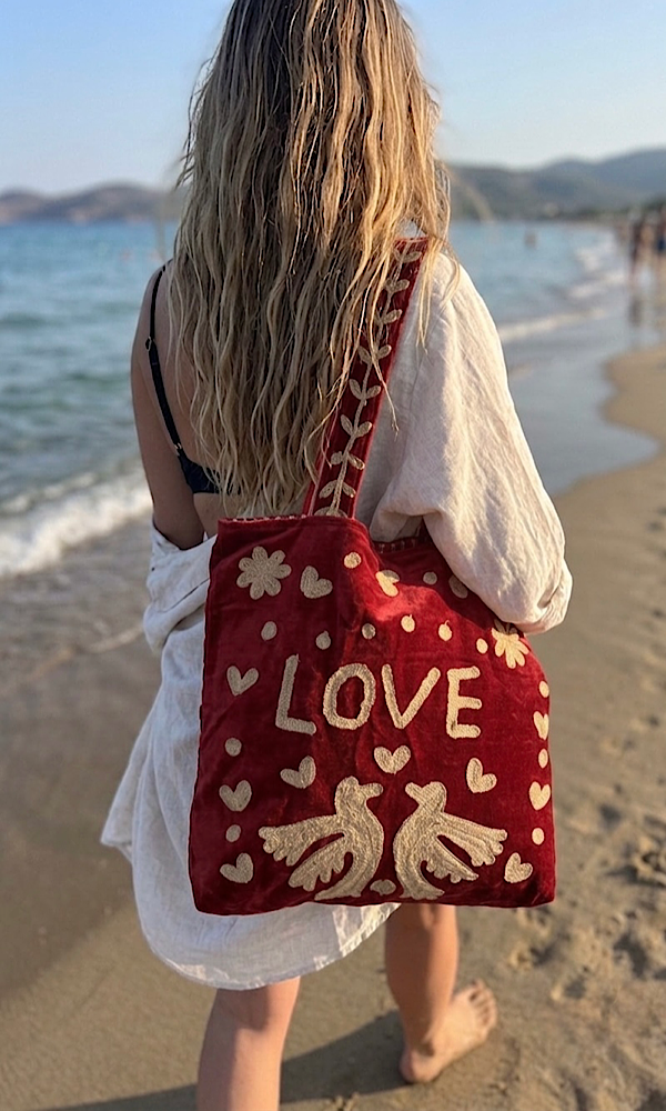Love Peace Bag - Red