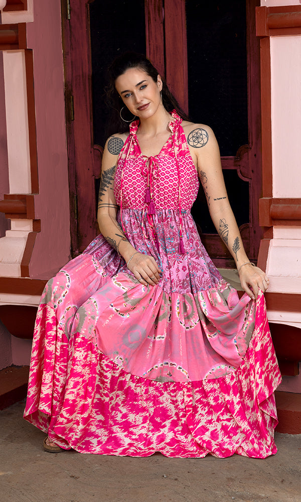 Tula Dress - Pink Patchwork