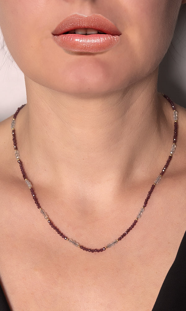 Garnet+Labradorite Necklace GLN1