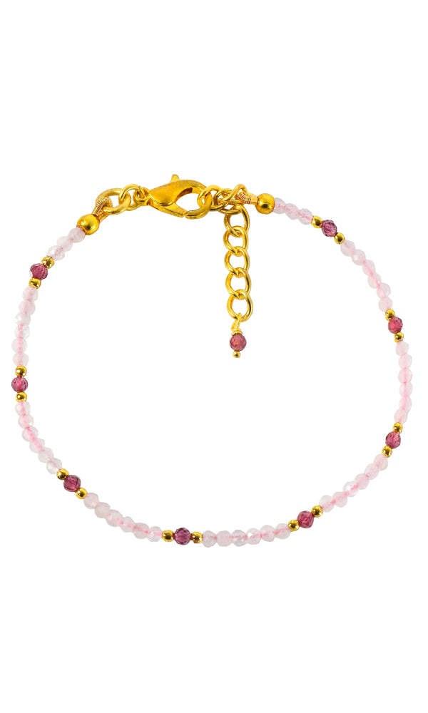Garnet + Rose Quartz Bracelet RG1