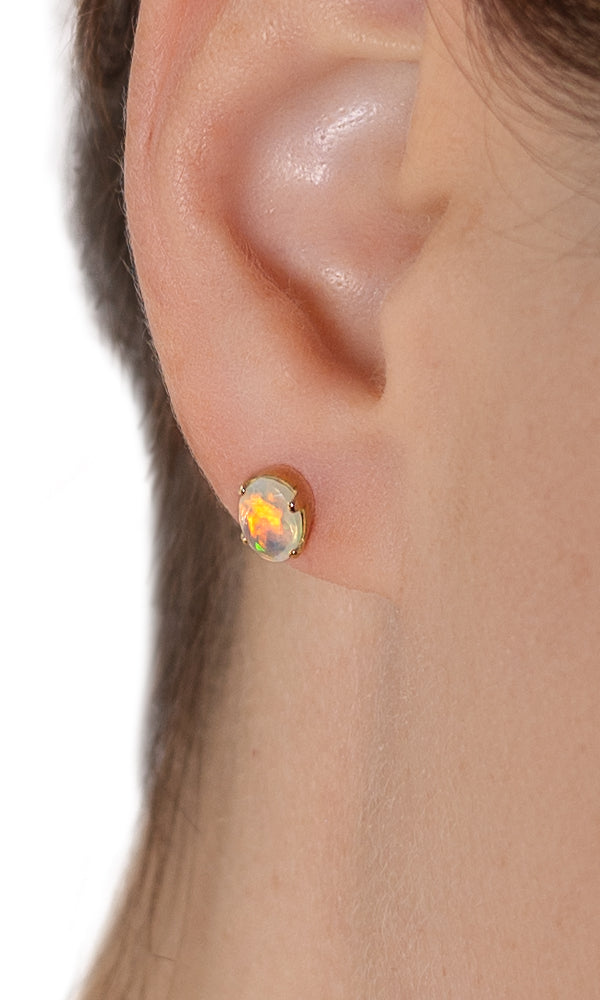 Gold Opal Studs