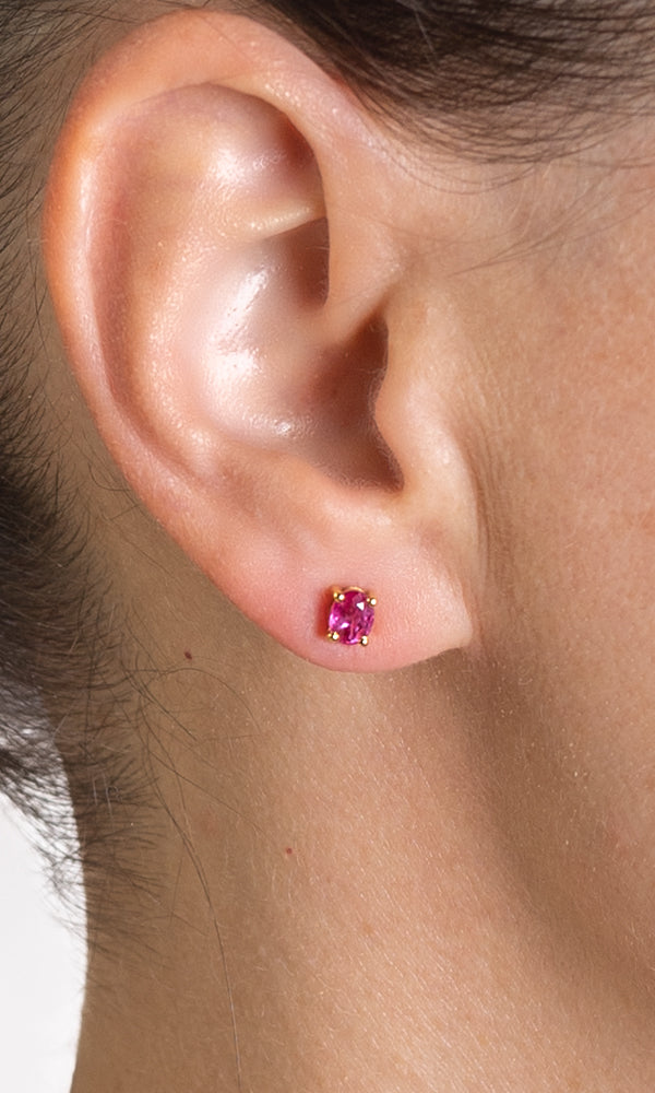 Gold Ruby Studs