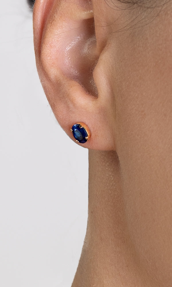Gold Sapphire Studs