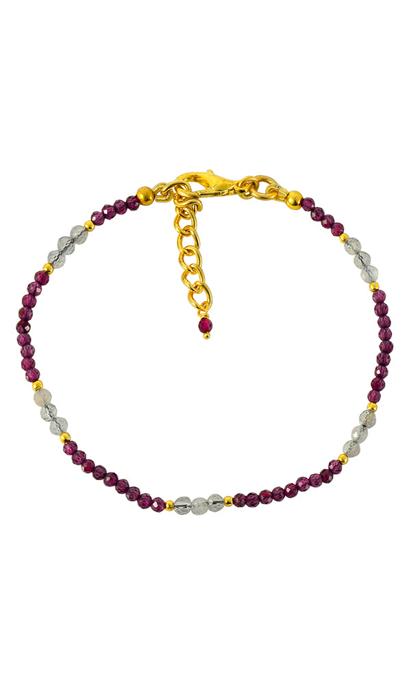 Labradorite + Garnet Bracelet LG1