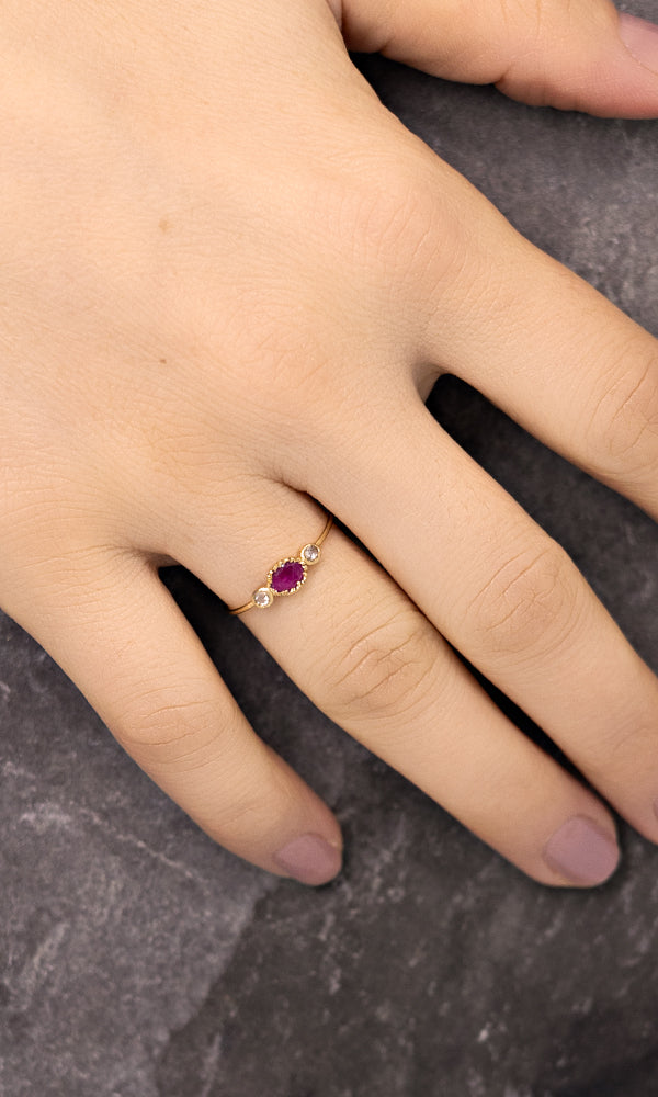 Gold+Ruby+Diamond Ring