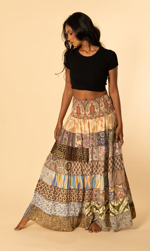 Shindig Skirt - Cream Patchwork