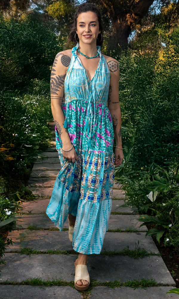 Tula Dress - Turquoise Patchwork