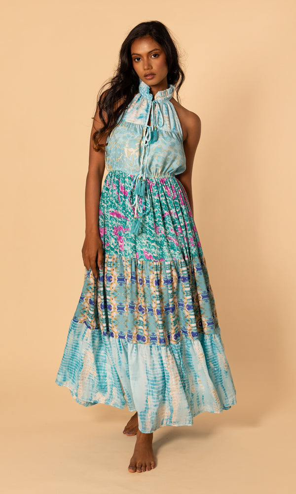 Tula Dress - Turquoise Patchwork