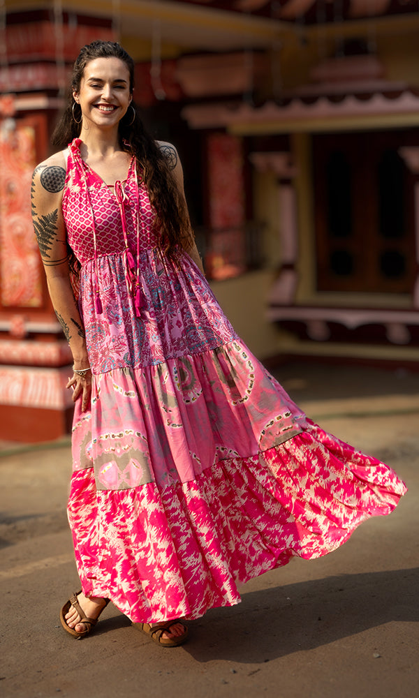 Tula Dress - Pink Patchwork