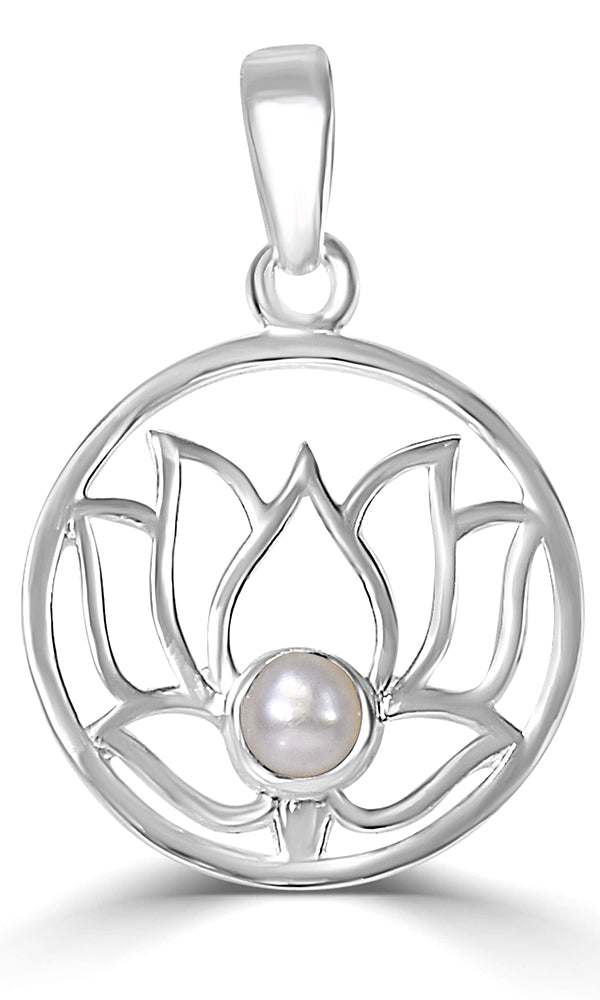 Silver lotus deals pearl necklace