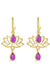 Gold Plated Pink Agate Earring - GPE5