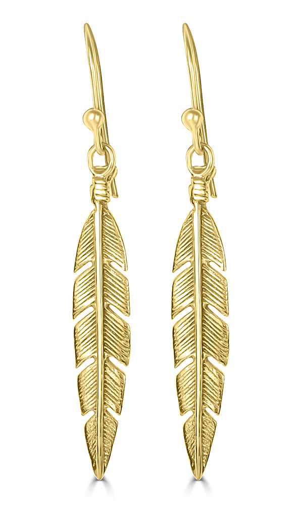 Gold Plated Feather Earring - GPE6