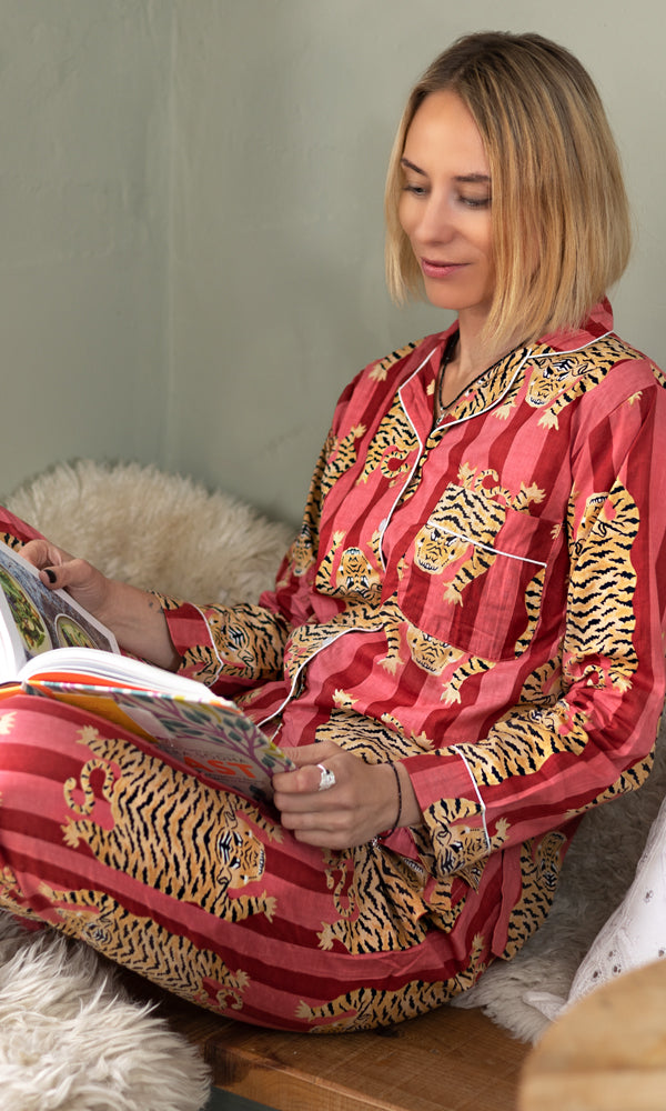 Pyjamas - Red Stripe Tiger
