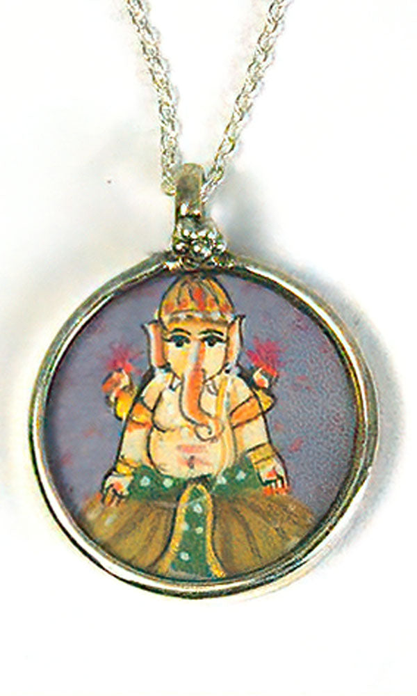 Hand Painted Pendant - Ganesh