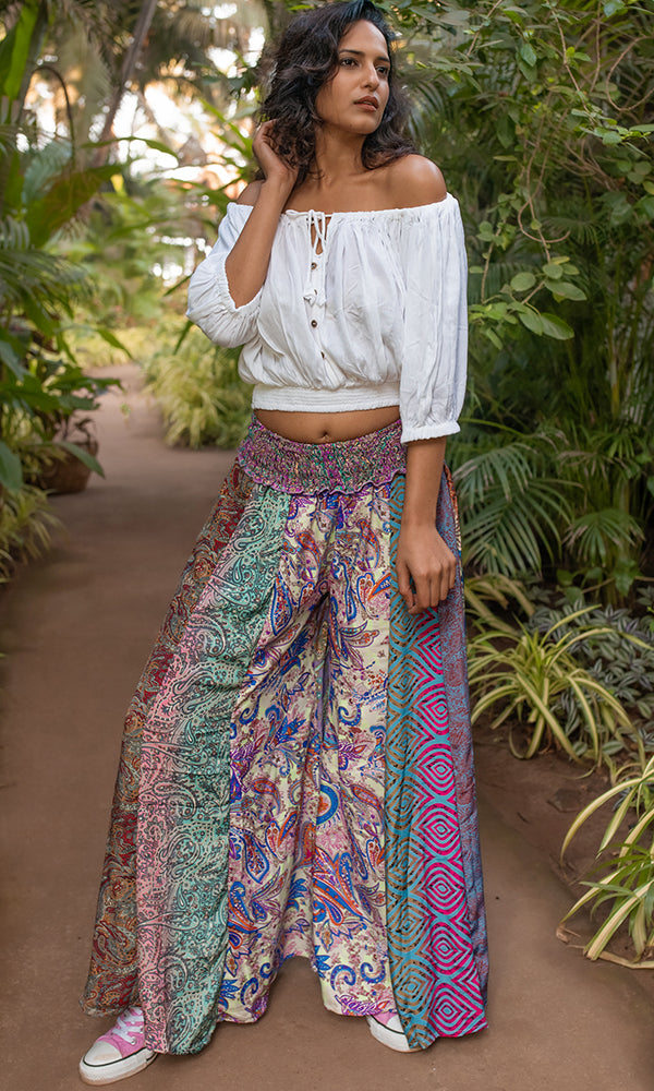 Glastonbury Trousers - Multicolour Blue/Green Tone