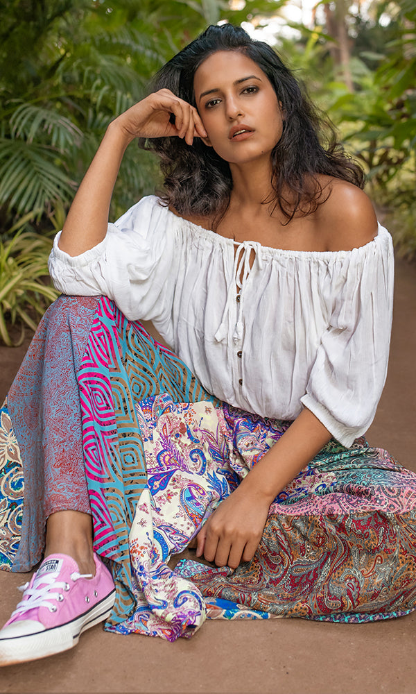 Glastonbury Trousers - Multicolour Blue/Green Tone