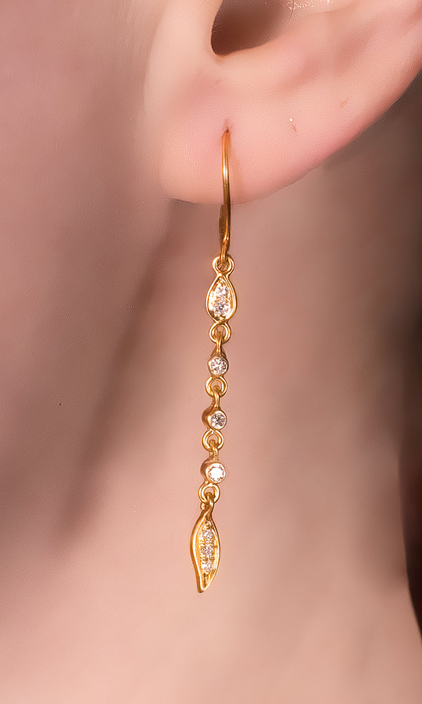 Gold Diamond Drops Earrings