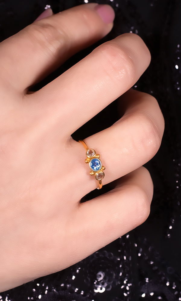 Gold+Sapphire+Diamond Ring - RG2207