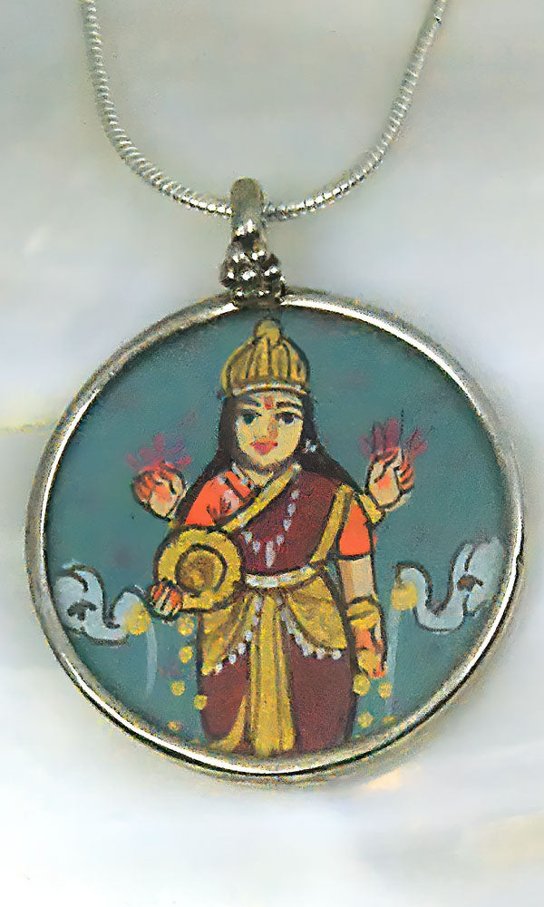 Hand Painted Pendant - Lakshmi PPe2