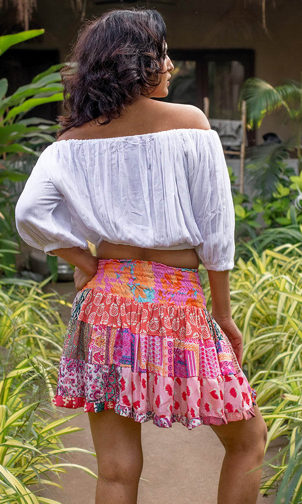 Latitude Skirt - Multicolour Red/Pink Tone