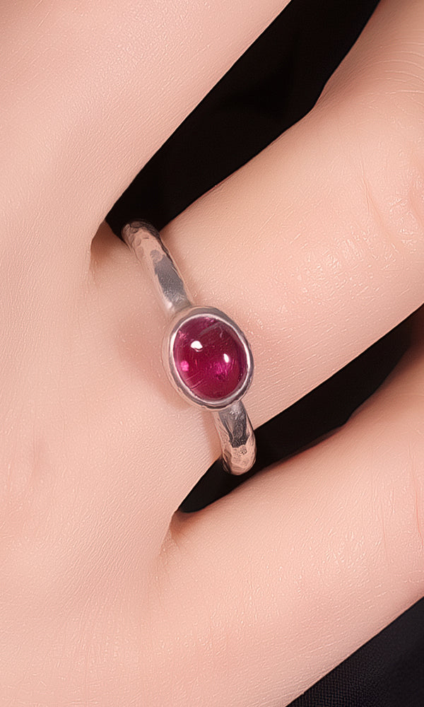Silver Pink Tourmaline Ring - RS2210