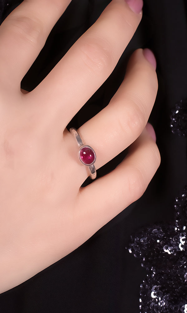 Silver Pink Tourmaline Ring - RS2210