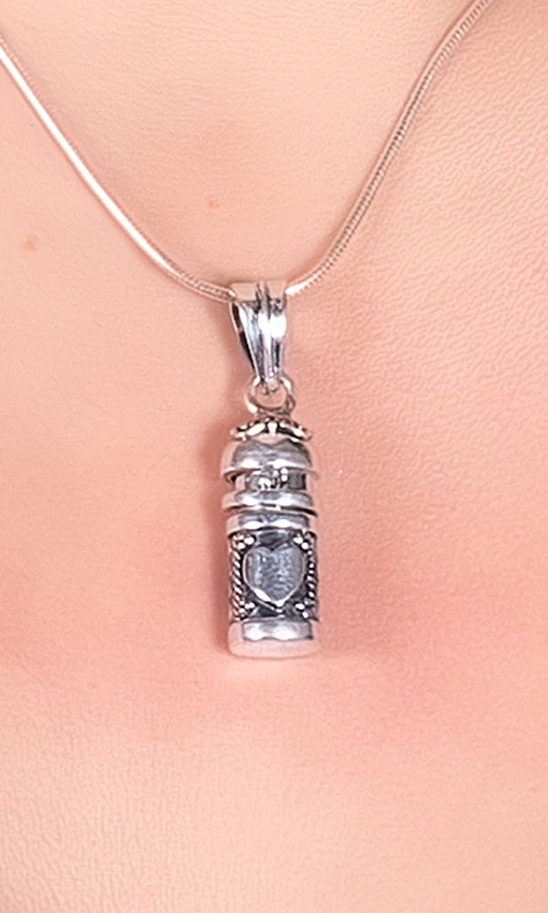 Cylinder Pendant with Heart