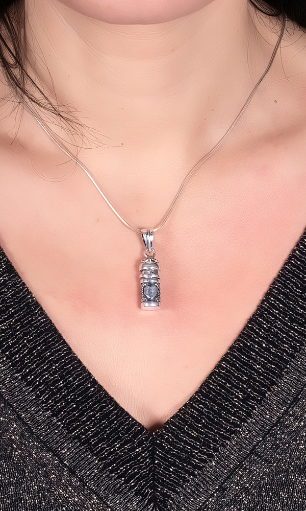 Cylinder Pendant with Heart