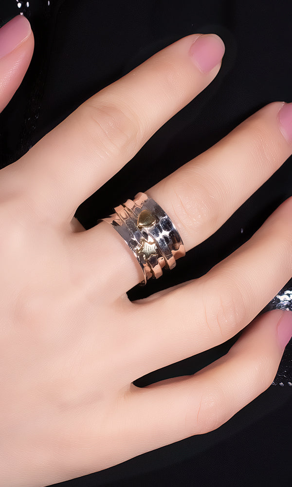 Heart and Star Spin Ring - RS2203